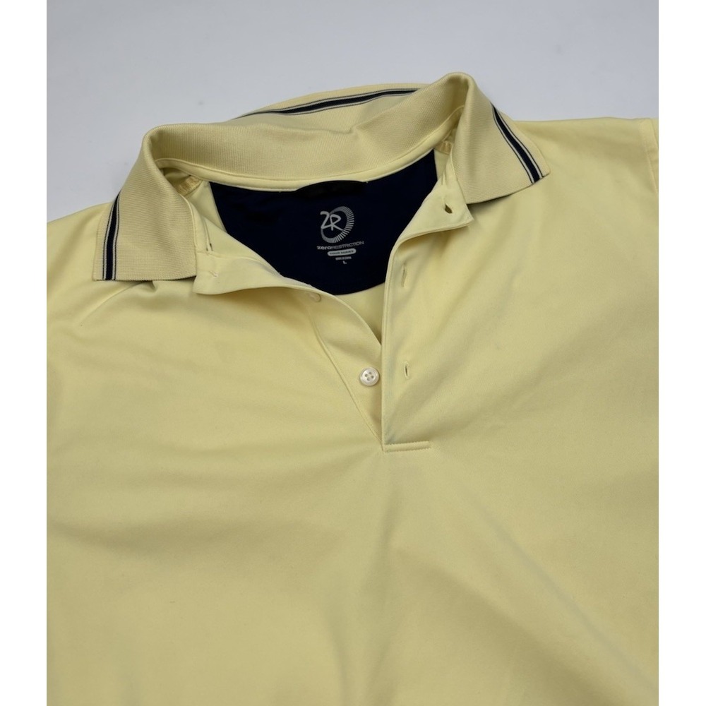 Zero Restriction Tour Series Men's‎ L Yellow Polyester Short Sleeve Polo